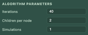 Parameters settings in algorithm